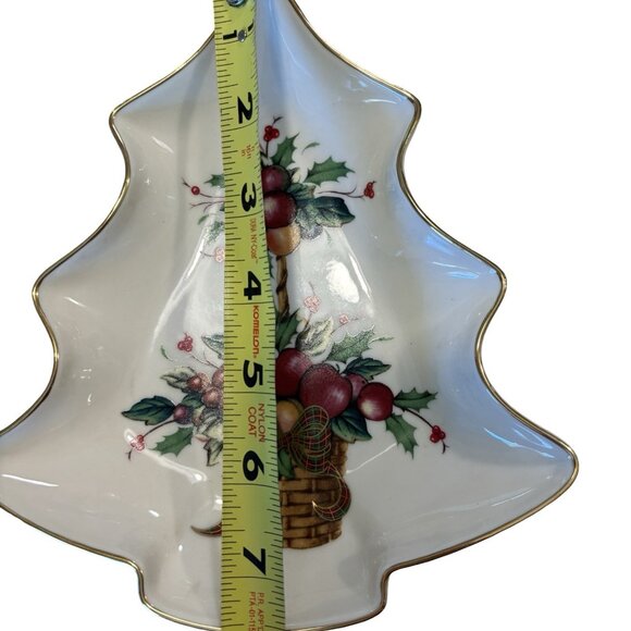 Lenox Collectible Holiday Tartan Apple Candy Dish Tree Shaped Christmas Decor - Picture 5 of 7